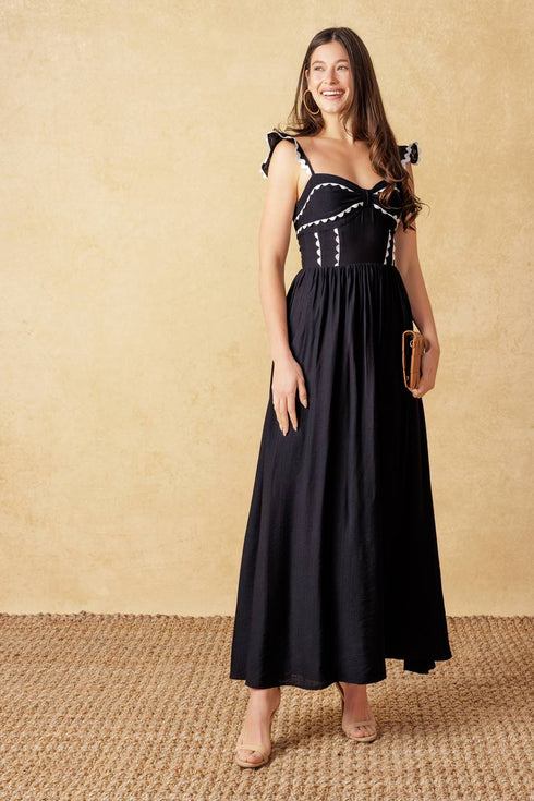 lovely-darling-black-woven-midi-dress Flying Tomato-Sophia's Style-9